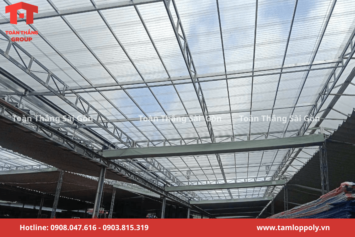 Nhà xưởng sử dụng tôn sóng poly 