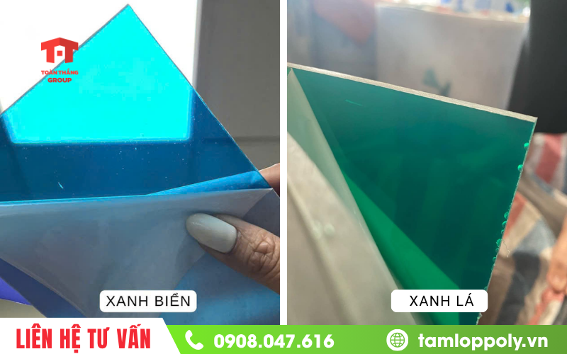 Tấm polycarbonate màu xanh