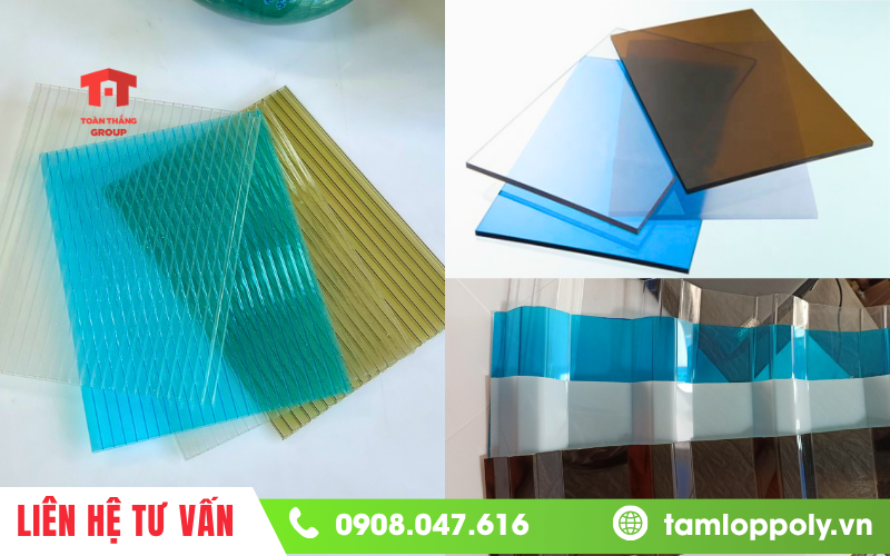 Các dòng tấm polycarbonate phổ biến hiện nay do Toàn Thắng cung cấp