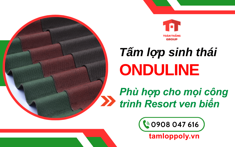 tấm lợp sinh thái Onduline dùng cho dự án resort ven biển