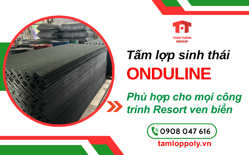 tấm lợp sinh thái Onduline dùng cho dự án resort ven biển