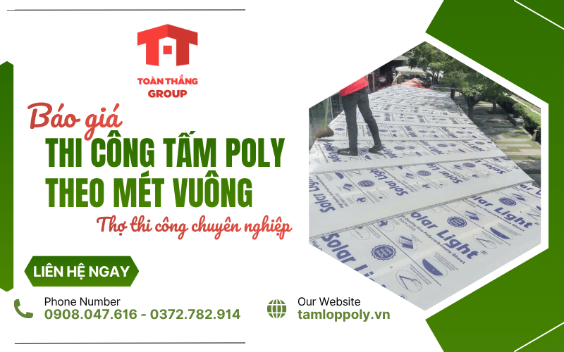 thi công tấm poly theo mét vuông