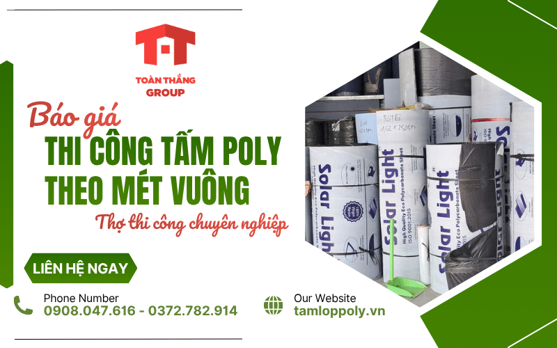 thi công tấm poly theo mét vuông