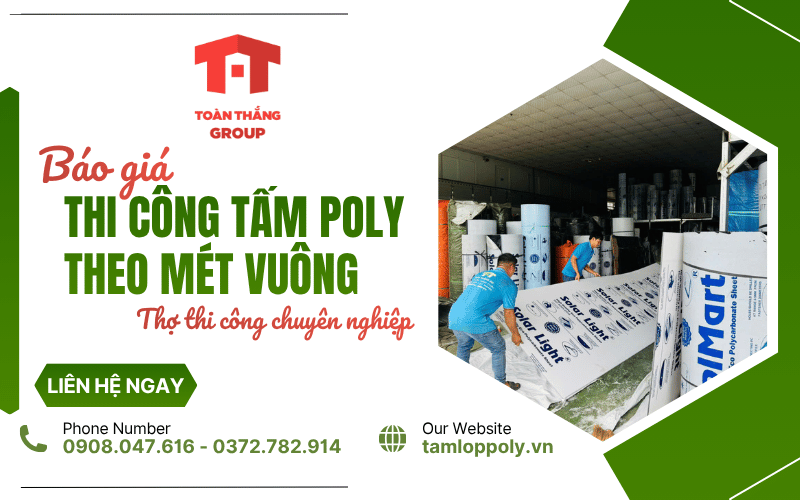 thi công tấm poly theo mét vuông