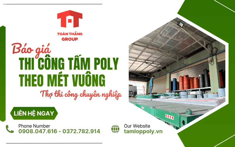 thi công tấm poly theo mét vuông