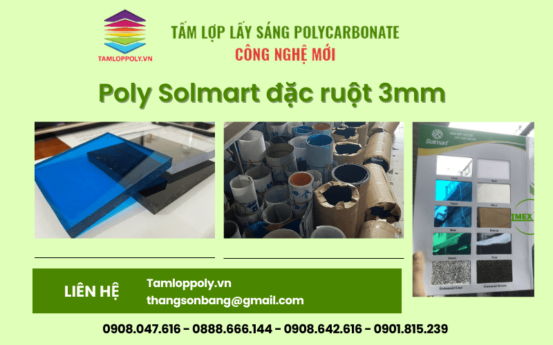 Tấm Poly Solmart đặc ruột 3mm